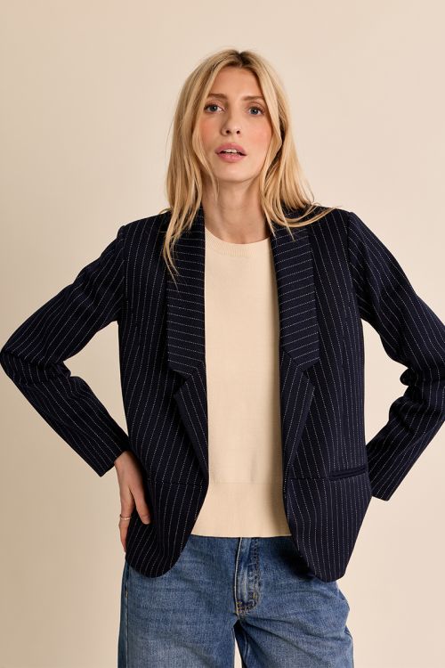 Blazer con cuello solapa y estampado