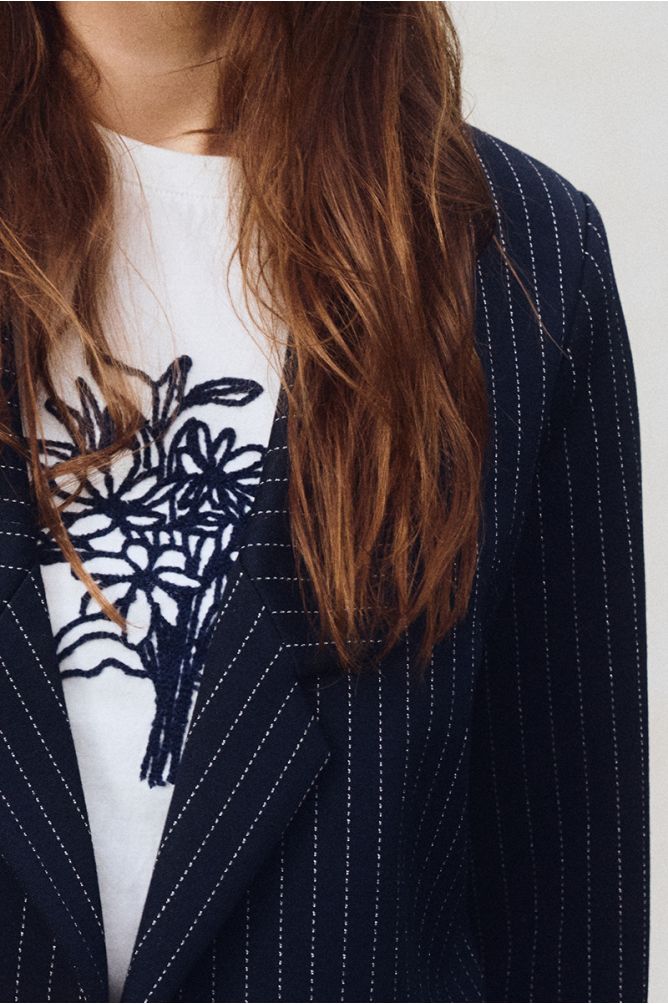 Blazer con cuello solapa y estampado