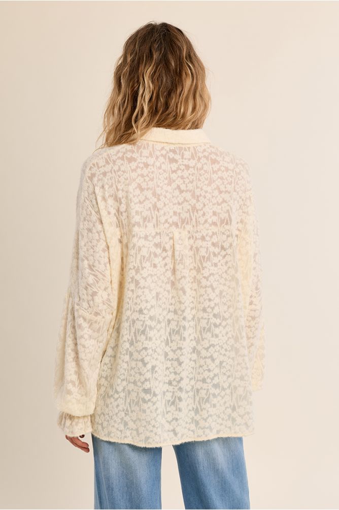 Openwork floral shirt