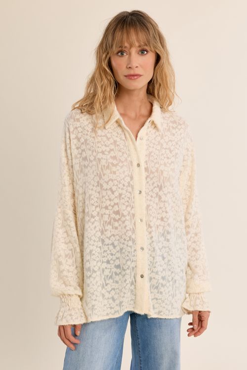 Openwork floral shirt