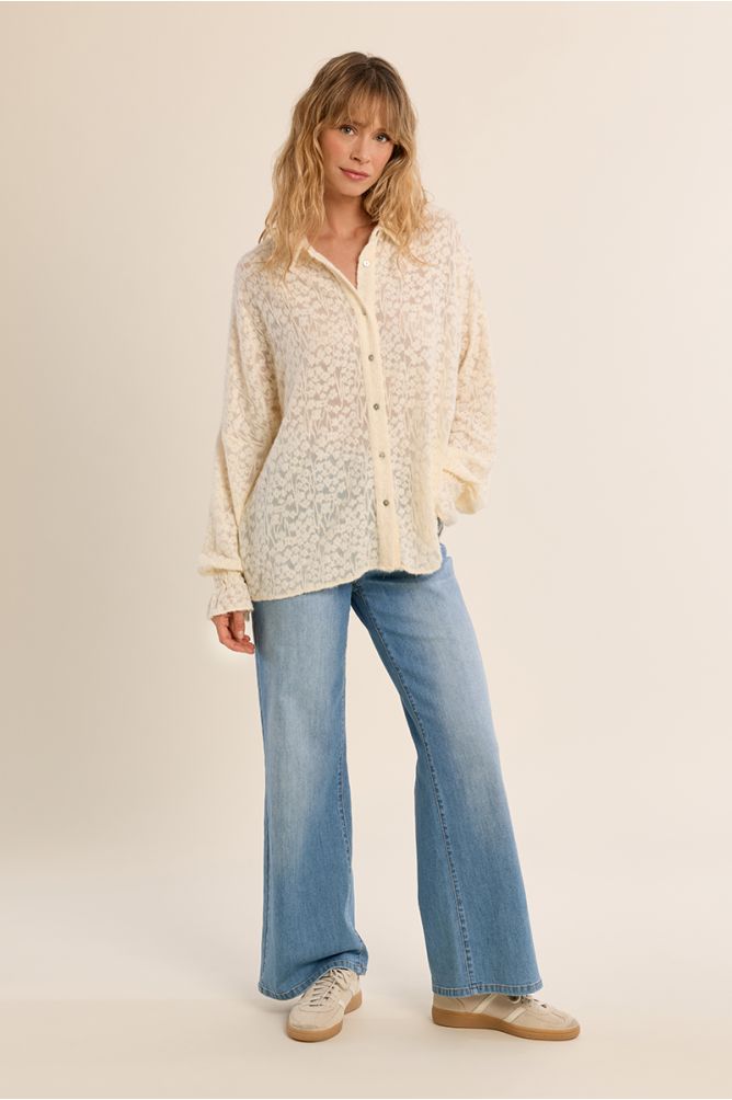 Openwork floral shirt