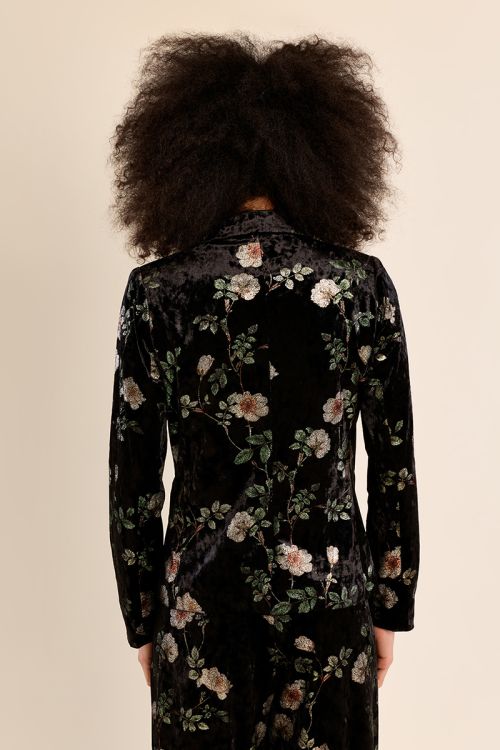 Blazer aterciopelado con estampado