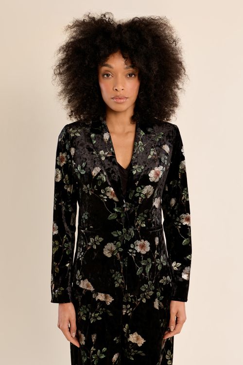 Blazer aterciopelado con estampado
