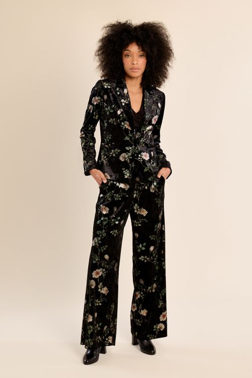 Blazer aterciopelado con estampado