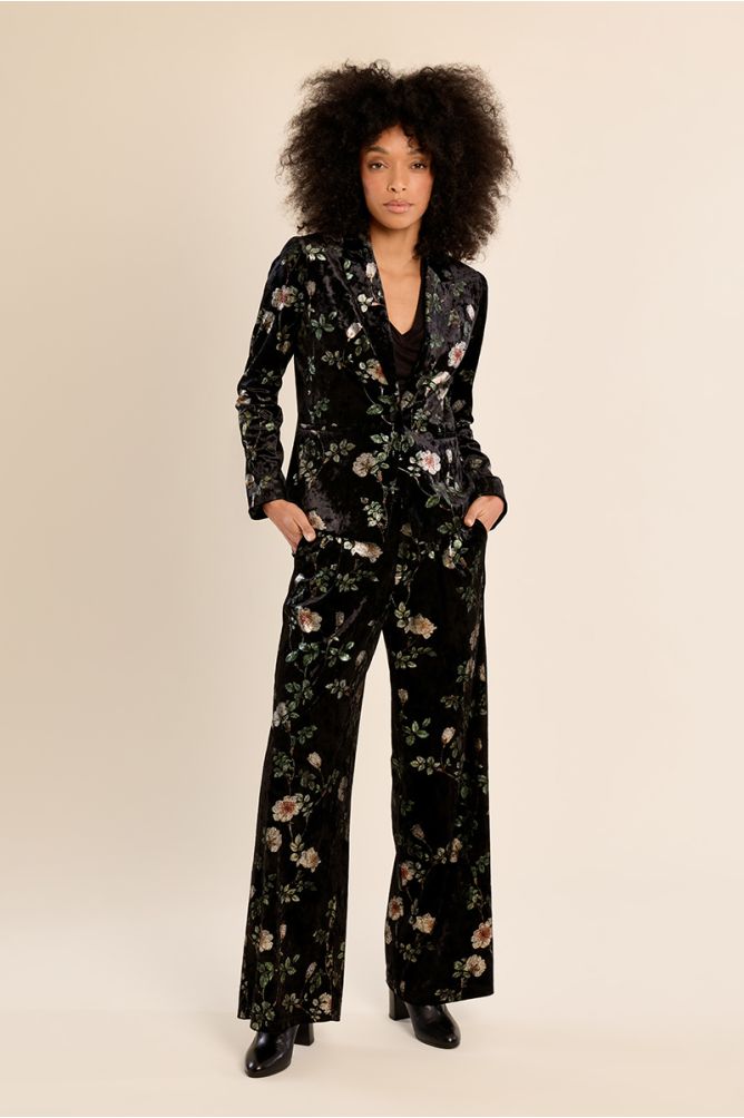 Blazer aterciopelado con estampado