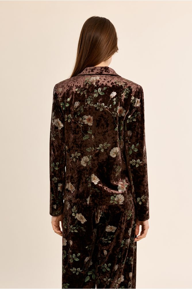 Blazer aterciopelado con estampado