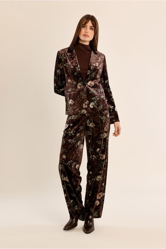 Blazer aterciopelado con estampado