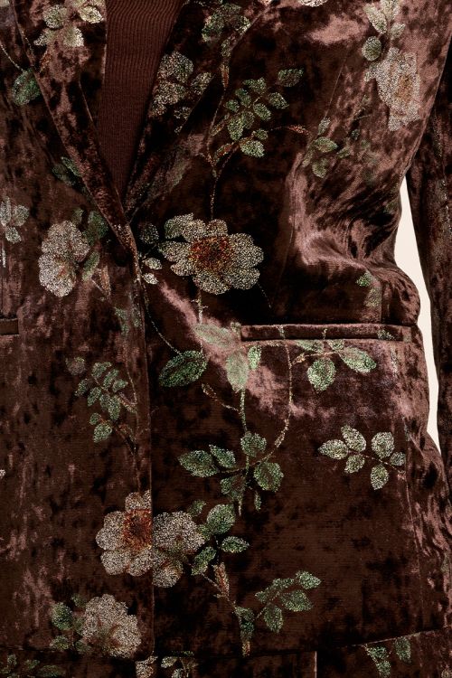 Floral velvet blazer