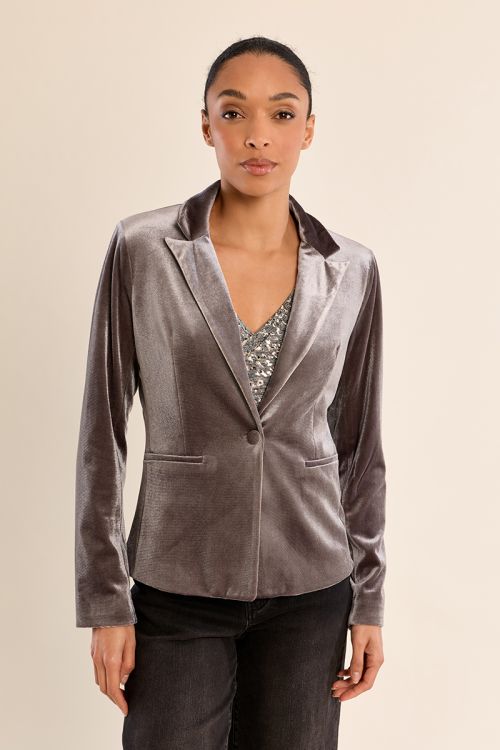 Blazer court en velours
