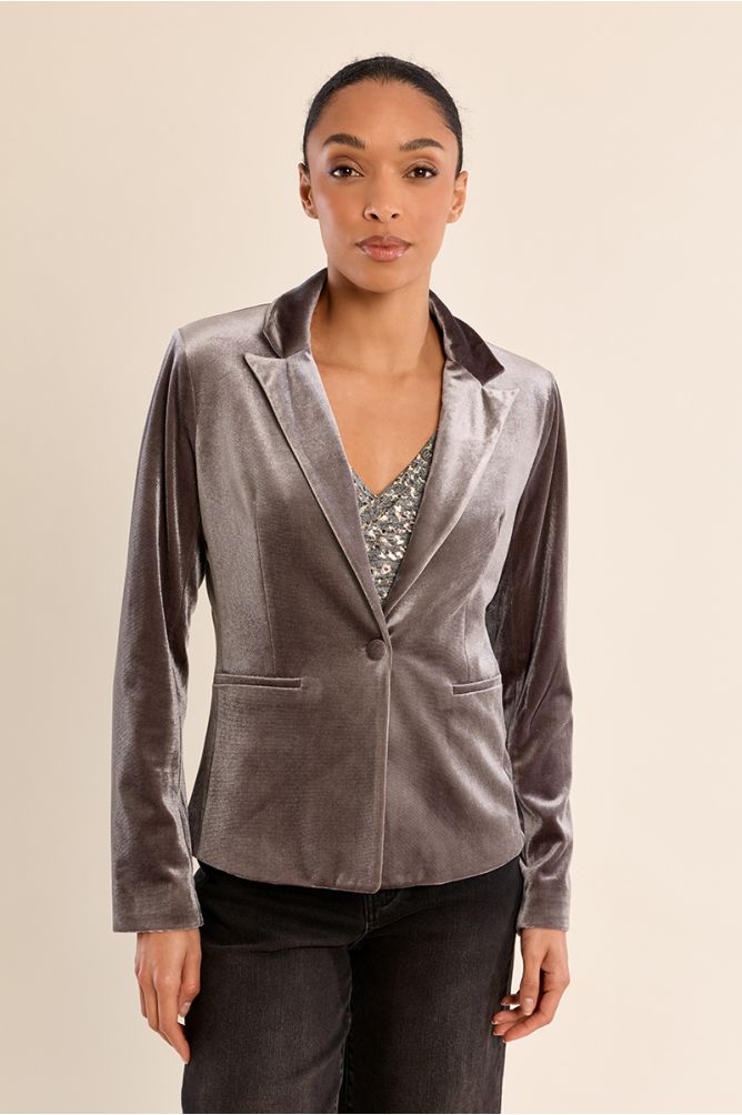 Blazer court en velours