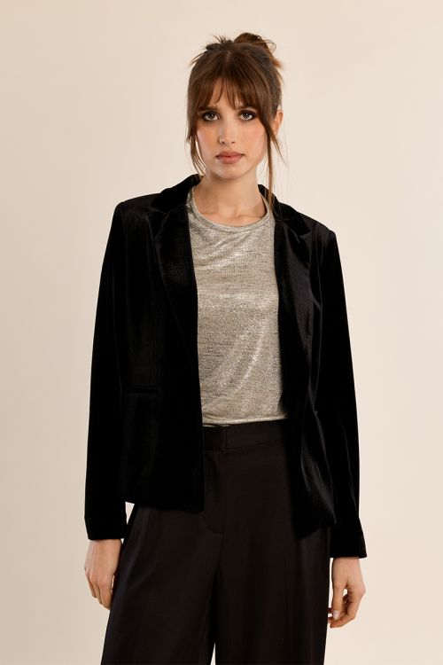 Blazer court en velours