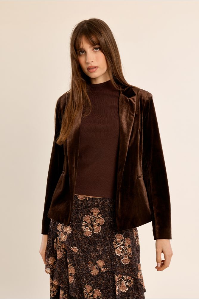 Blazer court en velours