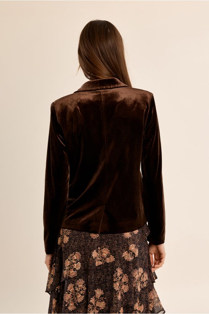 Blazer court en velours
