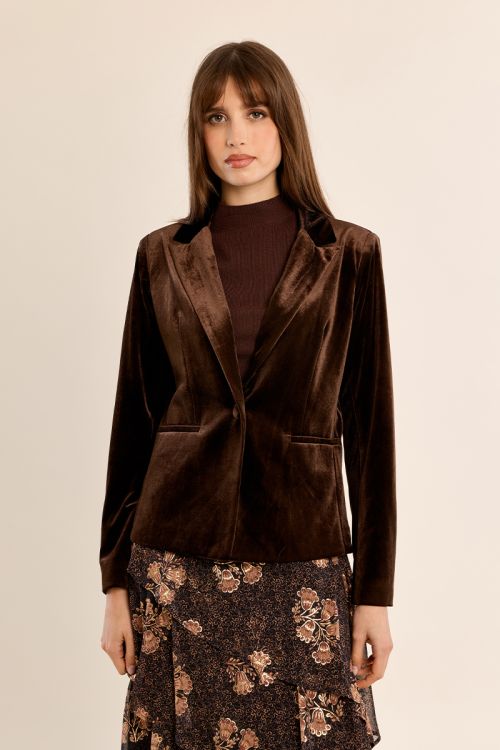 Blazer court en velours
