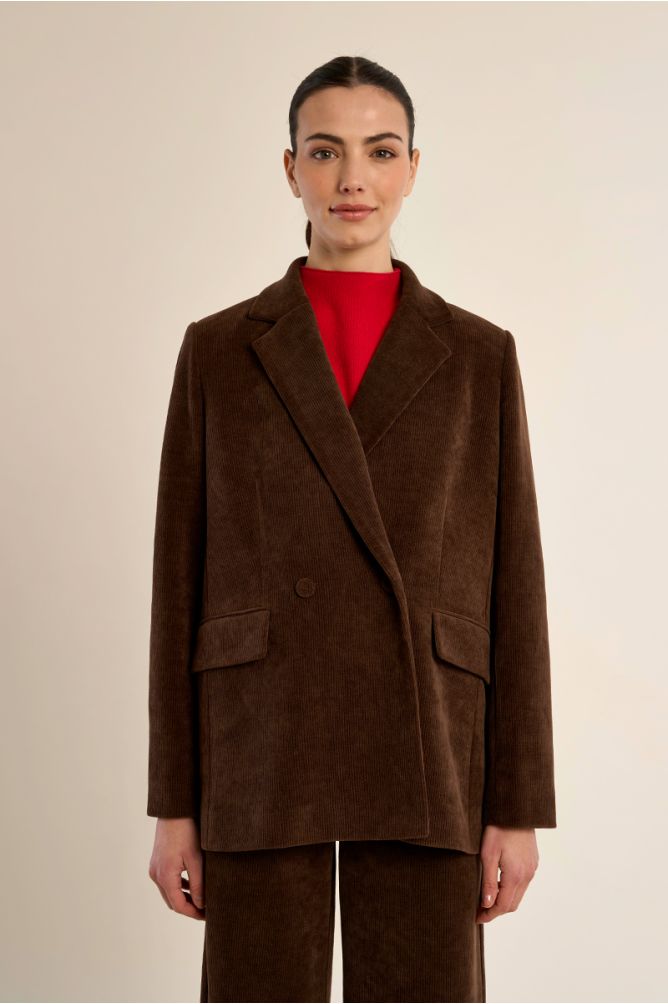 Blazer droit en velours