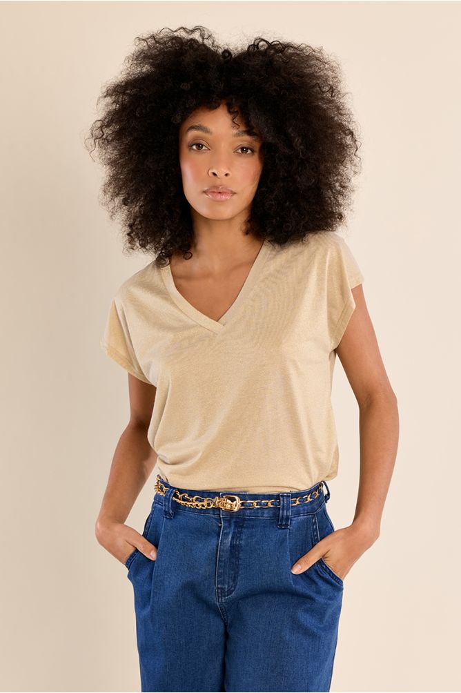 T-shirt col V uni