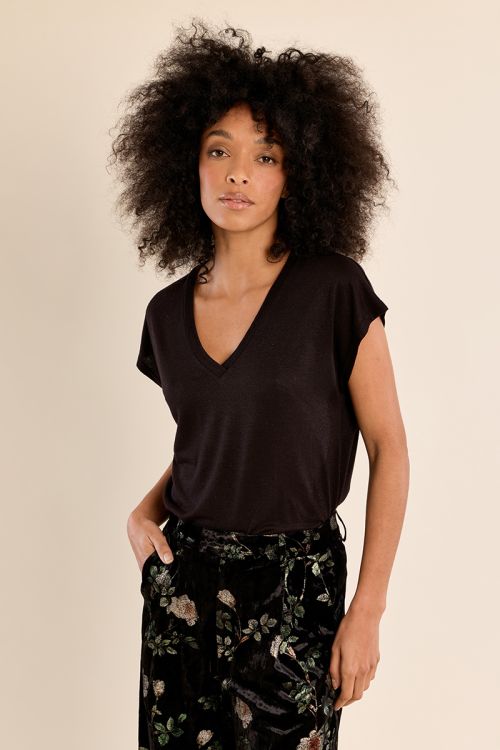 T-shirt col V uni