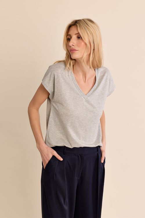 T-shirt col V uni