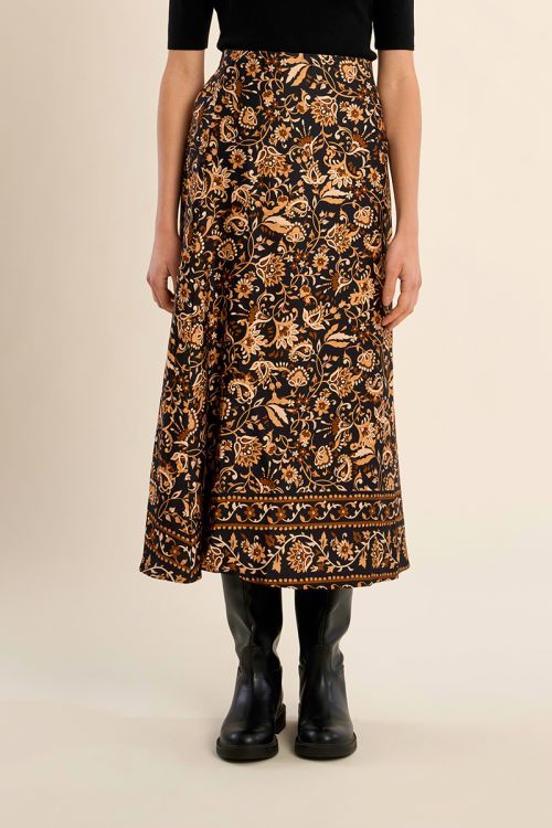 Jupe taille haute imprimée bohême