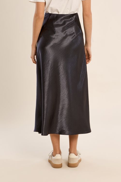 Jupe taille haute satinée