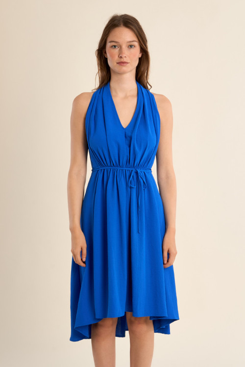 Short sleeveless dress, asymmetrical