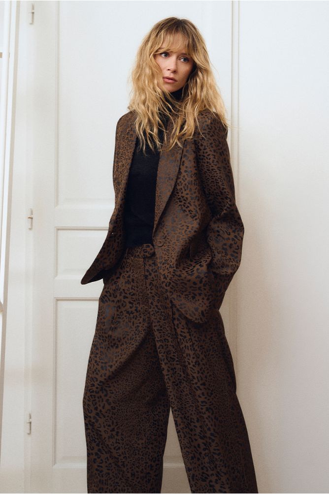 Blazer de manga larga con estampado