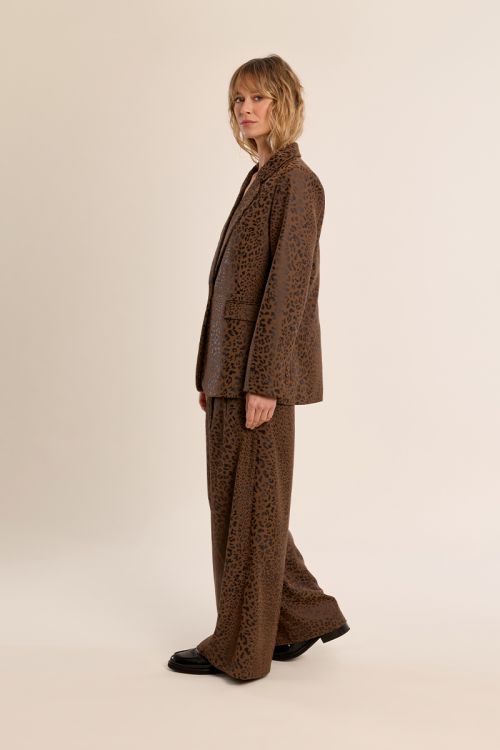 Blazer satiné léopard