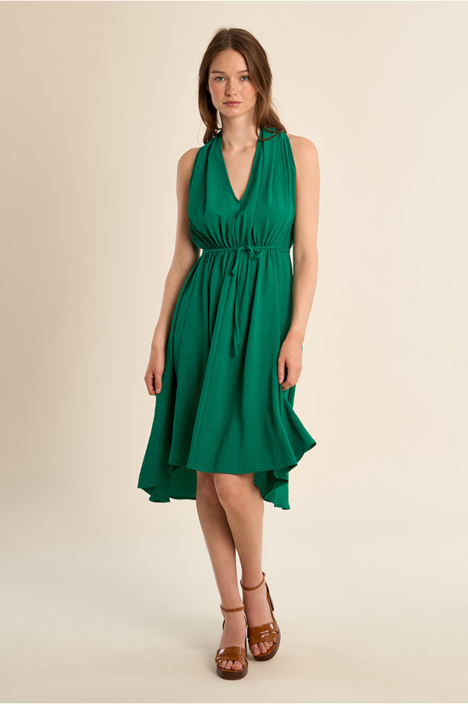Short sleeveless dress, asymmetrical