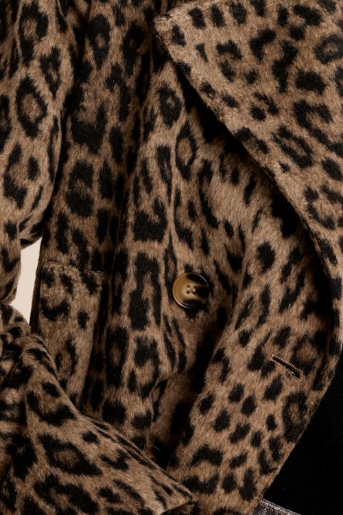 Manteau paletot, imprimé léopard