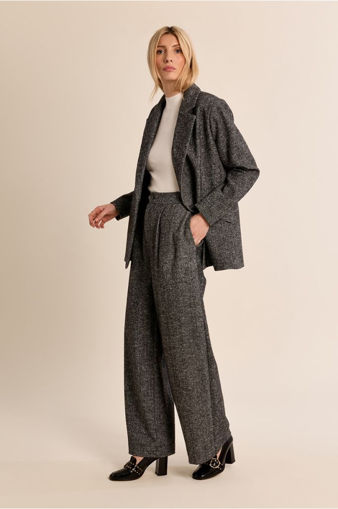 Pantalon à pinces évasé