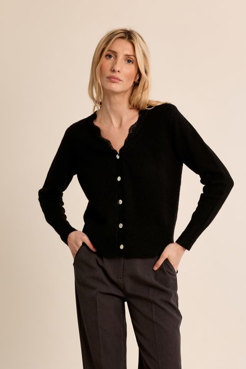 Lace scalloped cardigan