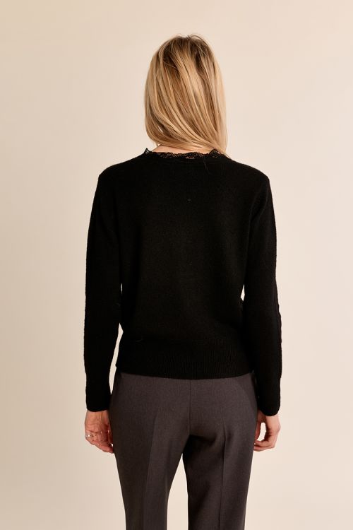 Cardigan festonné en dentelle