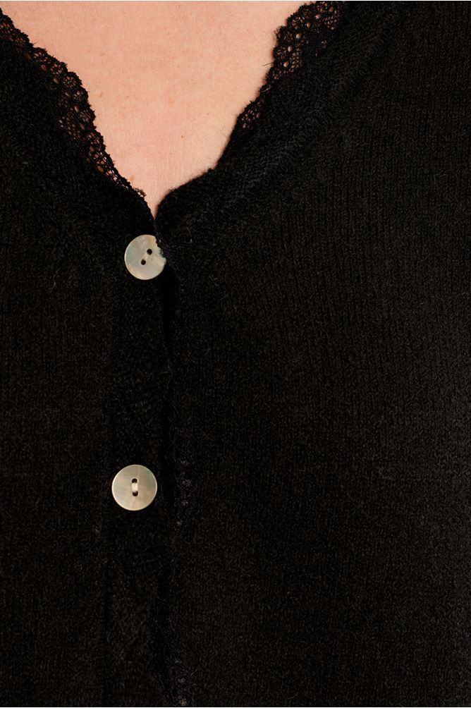 Cardigan festonné en dentelle
