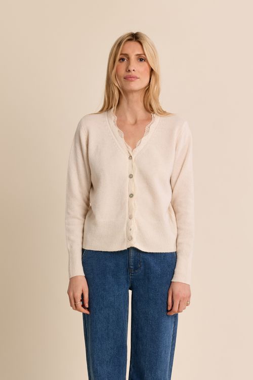 Lace scalloped cardigan