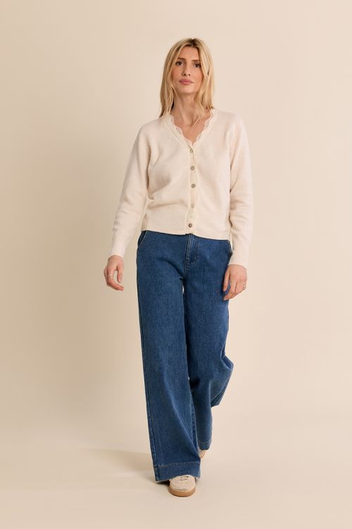 Cardigan festonné en dentelle