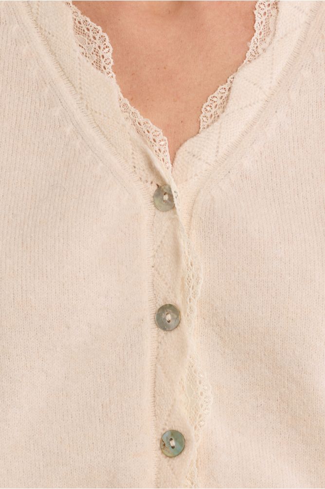 Cardigan festonné en dentelle