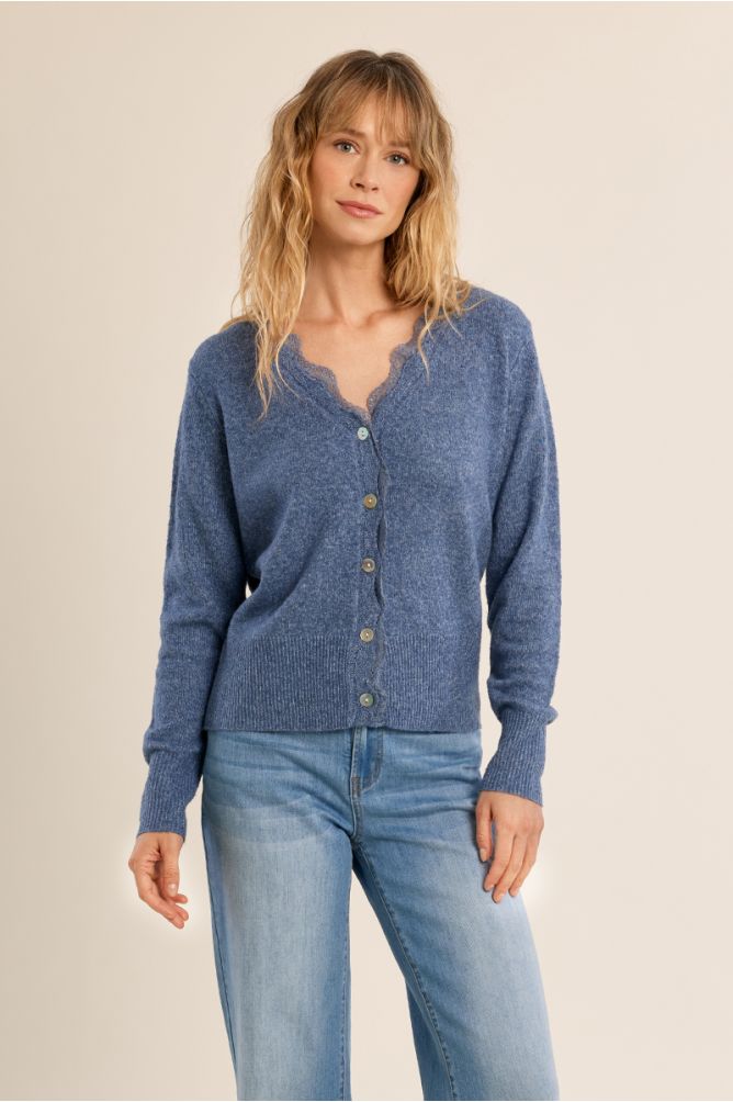 Lace scalloped cardigan