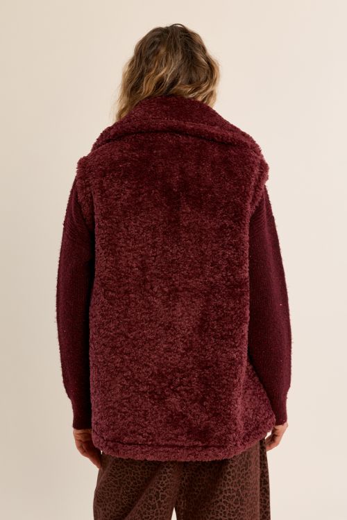 Gilet sans manches effet fourrure