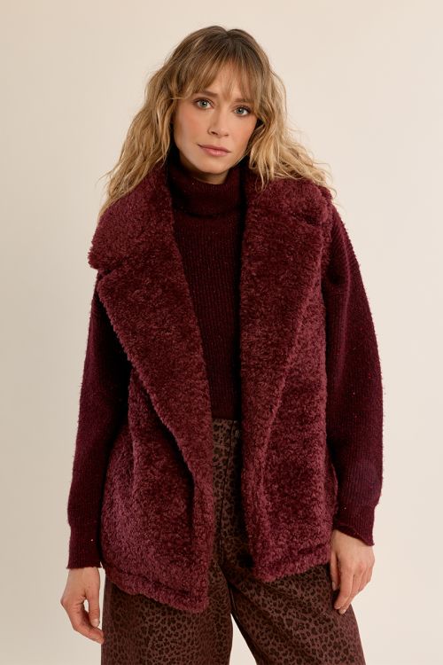 Gilet sans manches effet fourrure
