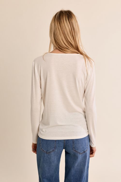 V-neck long-sleeved top