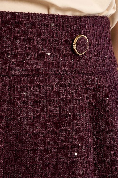 Short taille haute en tweed