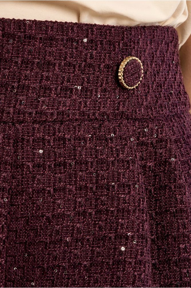 High-waisted tweed shorts