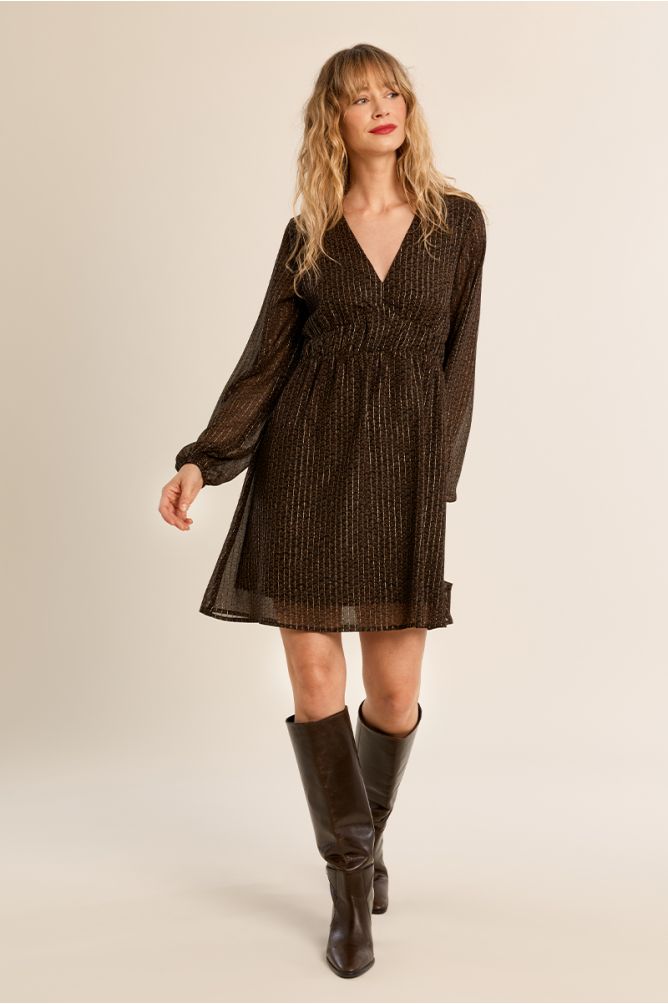 Midi dress in printed voile