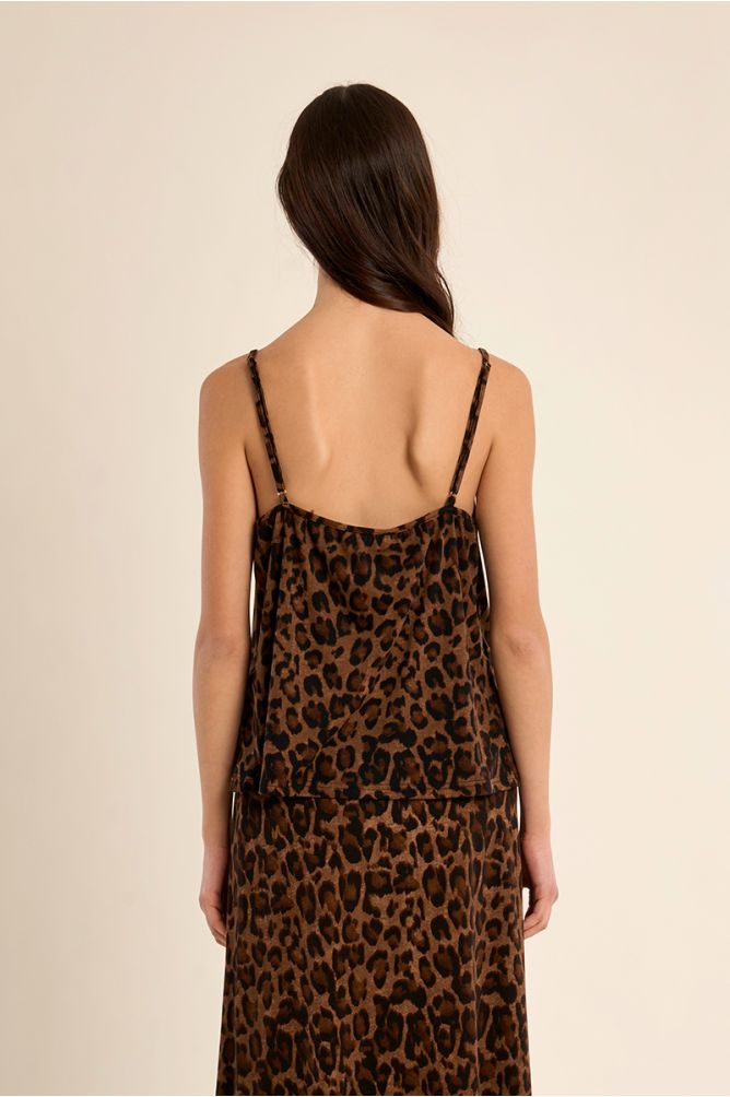 Top lencero con estampado y encaje