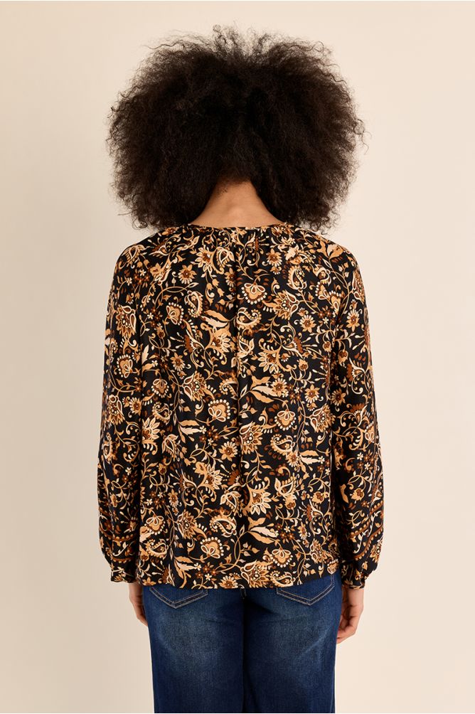 Blusa con stampa boho da annodare - Molly Bracken