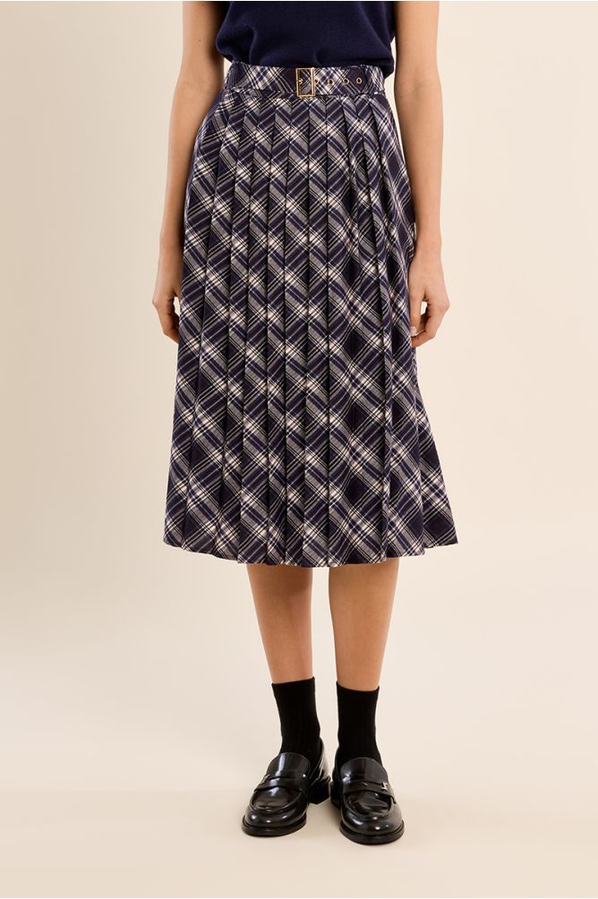 Belted midi skirt
