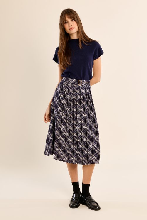 Belted midi skirt