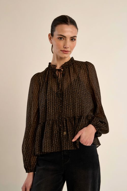 Blusa con volant semitrasparente - Molly Bracken