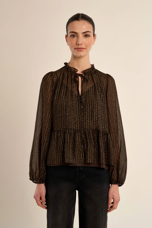 Blusa con volant semitrasparente - Molly Bracken