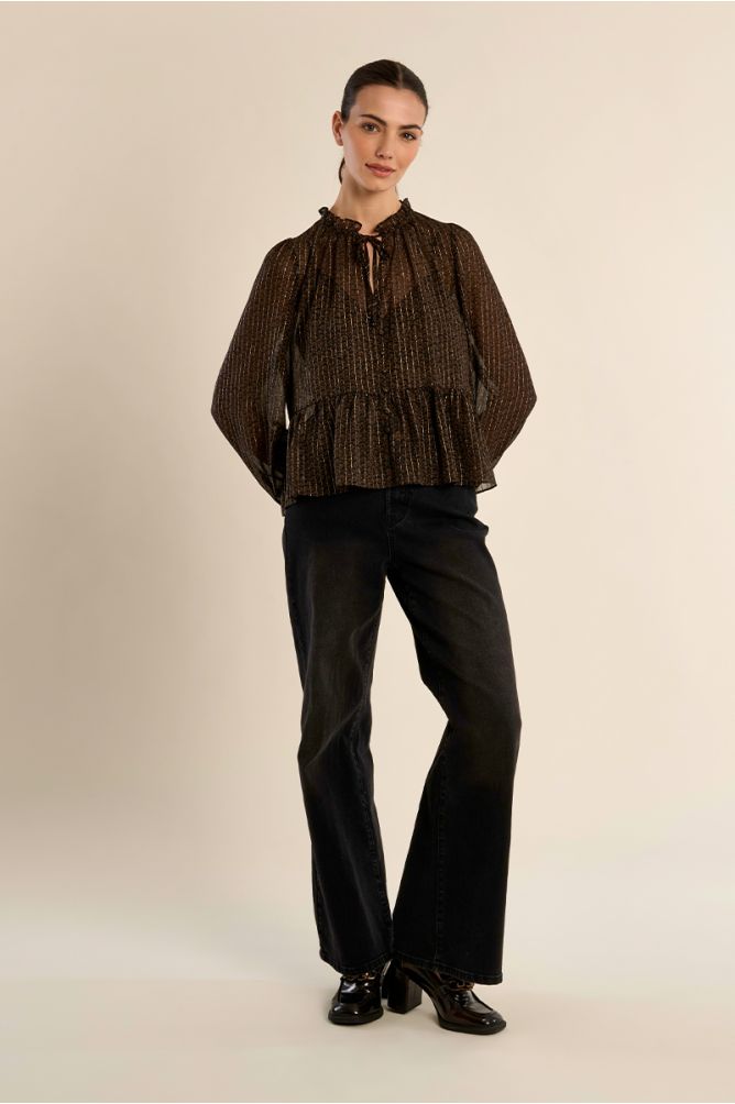 Blusa con volant semitrasparente - Molly Bracken